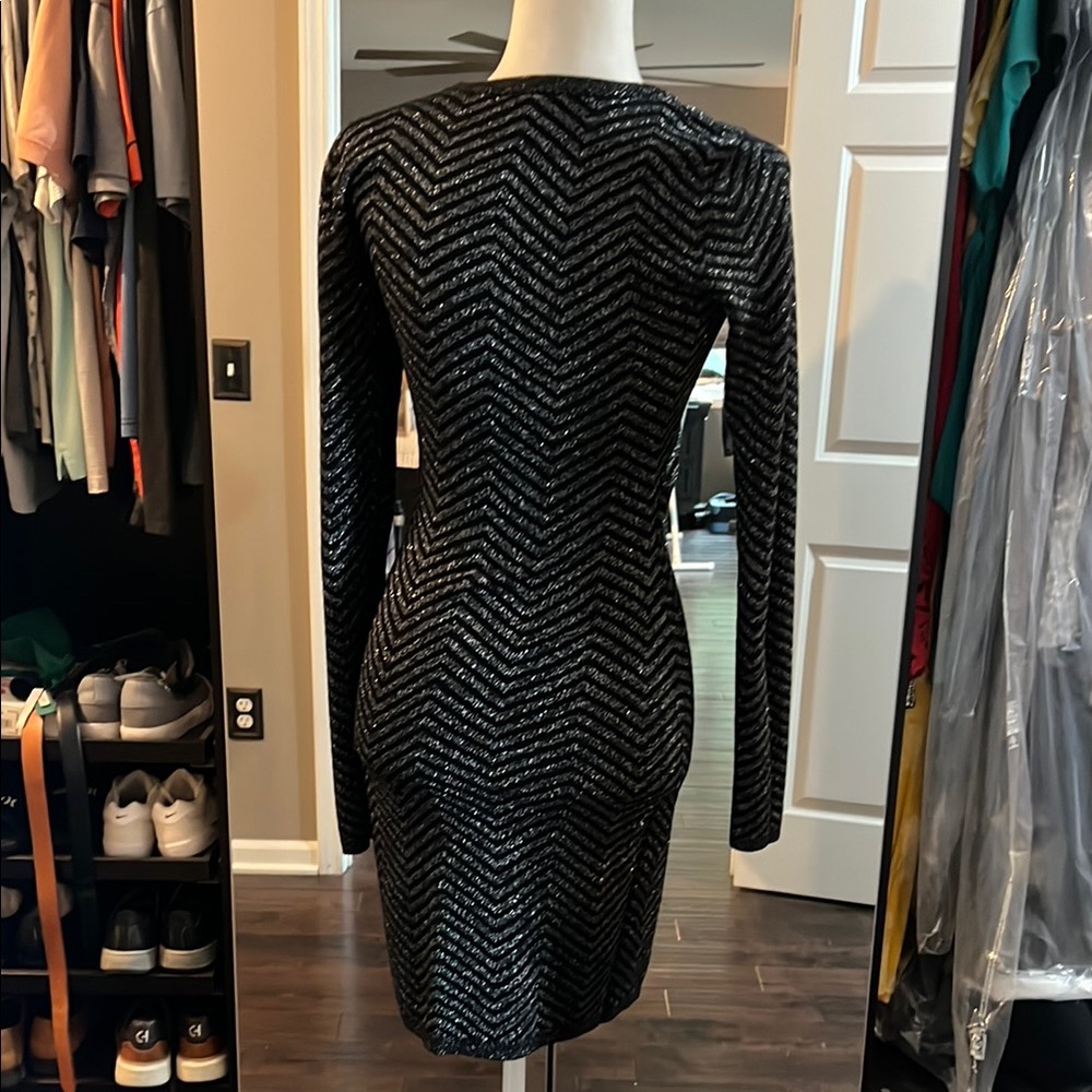 Express Black Long Sleeve Sheath Dress - Picture 2 of 4